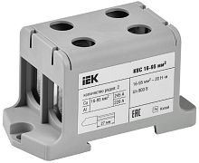 Клемма вводная силовая IEK КВС-16/95 L "фаза" 2х-рядная 16-95мм2 серый картинка 